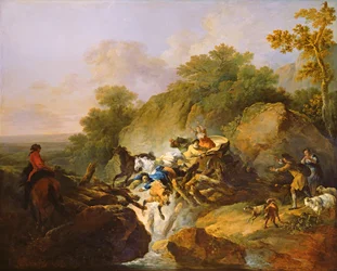 Bruch einer Holzbrücke, um 1770